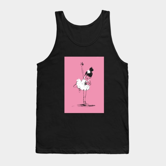 Young Ballerina in Pink Tank Top by Shelley Johannes Art